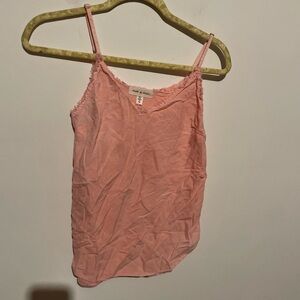 Cloth‎ & Stone Pink Coral Tank Top Cami Fray Edge Tencel Size XS
